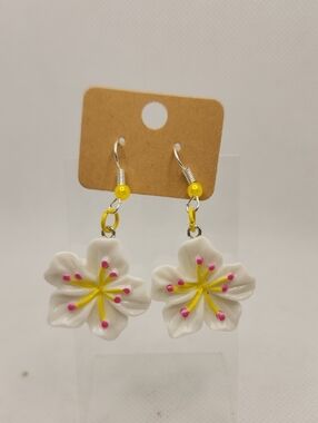 White Orchid Earrings